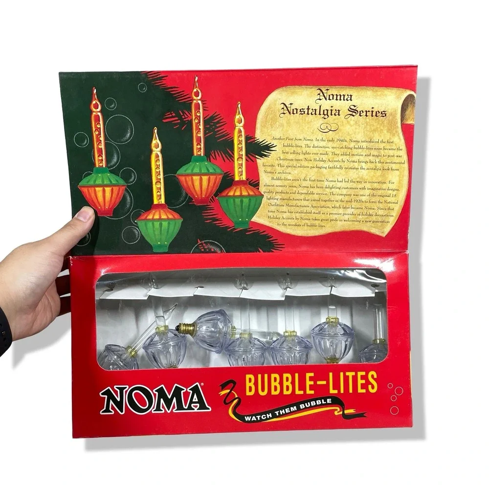 NOMA Bubble-Lites Christmas Decor Clear Vintage Nostalgic Aesthetic Holiday